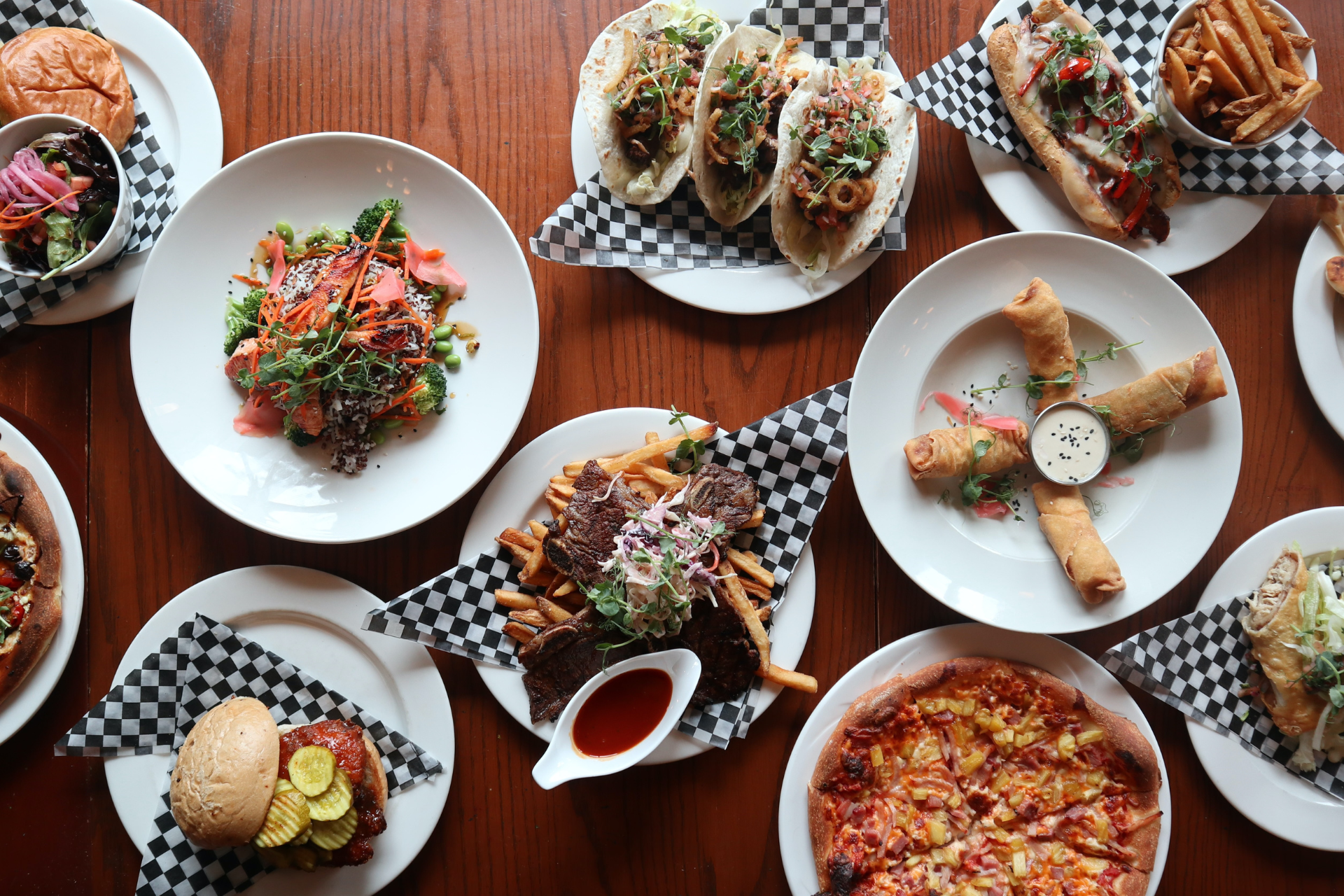 An array of pub food